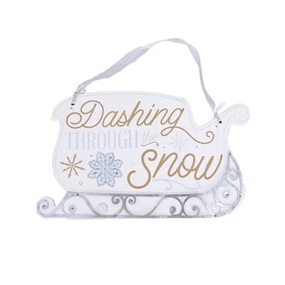 "Dashing Through The Snow" საშობაო ცილის ჩამოკიდებული ნიშანი